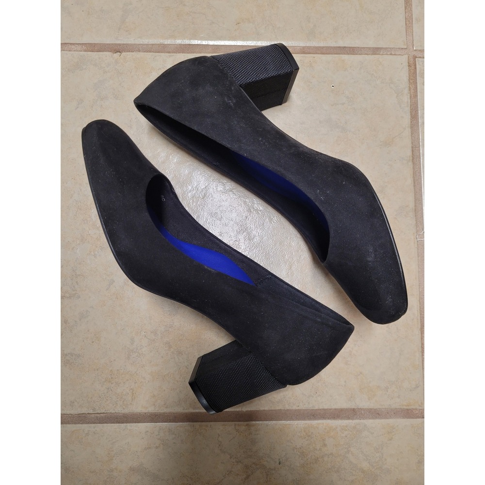 Antonia Saint NY Victoria Black Suede Block Heel Pumps Spain Professional